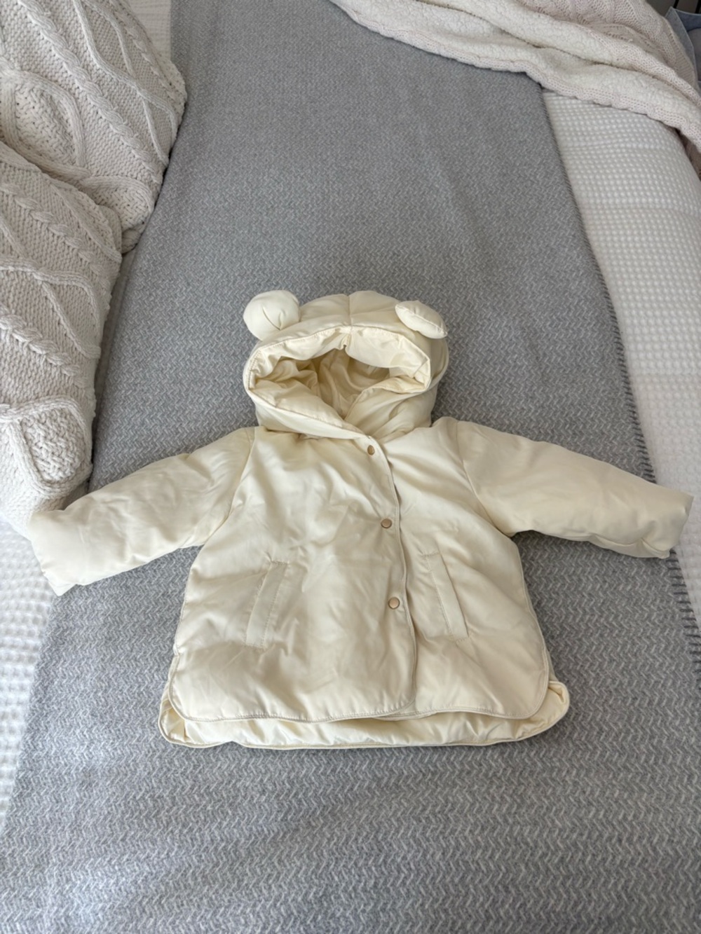 Zara Cream Baby Puffer Jacket